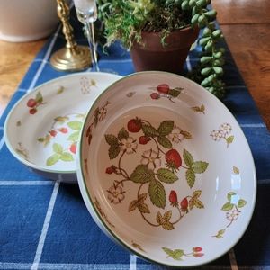 Two Sango/Sangostone bowls, "Strawberry Time"; cottagecore / vintage / retro
